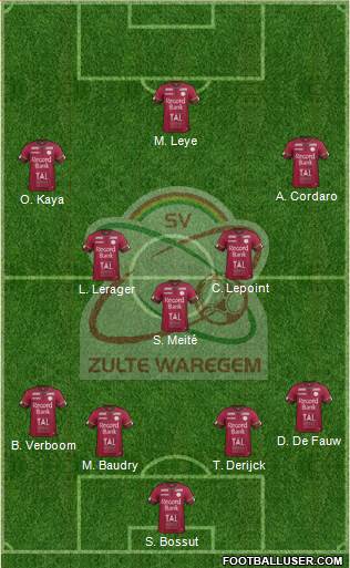 SV Zulte Waregem football formation