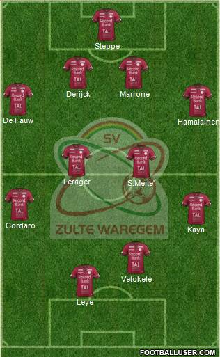 SV Zulte Waregem Formation 2016