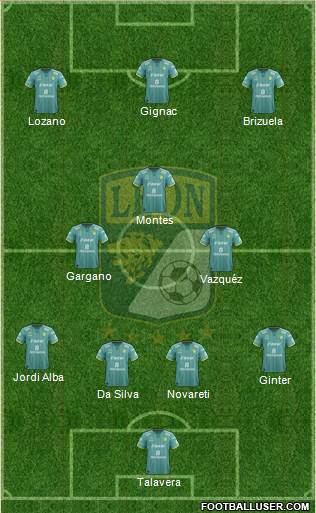 Club Deportivo León 4-3-3 football formation