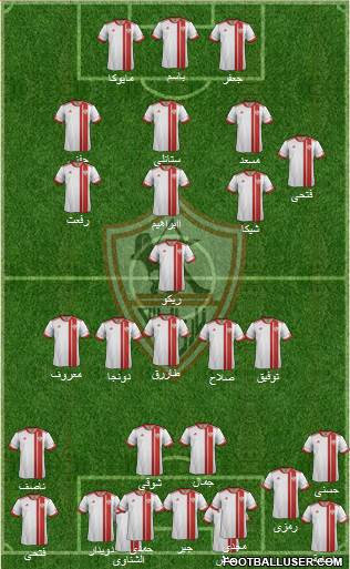 Zamalek Sporting Club Formation 2016