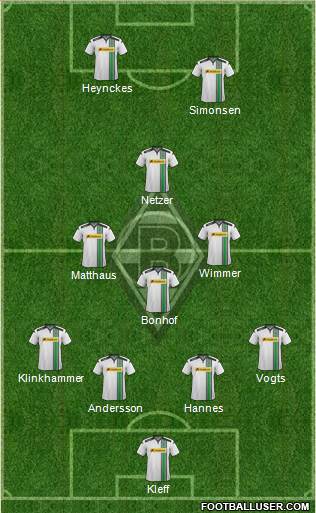 Borussia Mönchengladbach 4-3-1-2 football formation