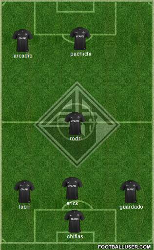 Associação Académica de Coimbra 4-2-2-2 football formation