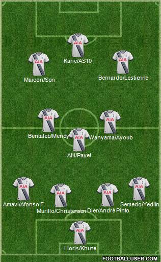 Tottenham Hotspur Formation 2016