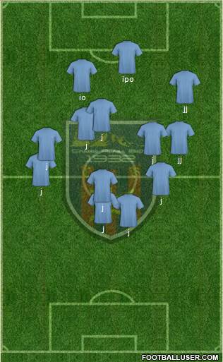 Chabab Aurès Batna 3-5-2 football formation