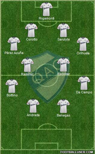 Quilmes 4-4-2 football formation