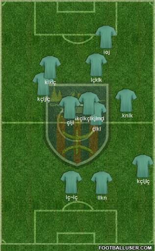 Chabab Aurès Batna 4-1-2-3 football formation