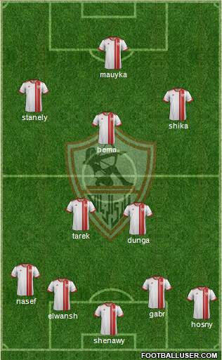 Zamalek Sporting Club 4-1-3-2 football formation