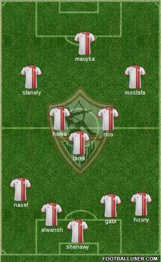 Zamalek Sporting Club 4-4-1-1 football formation