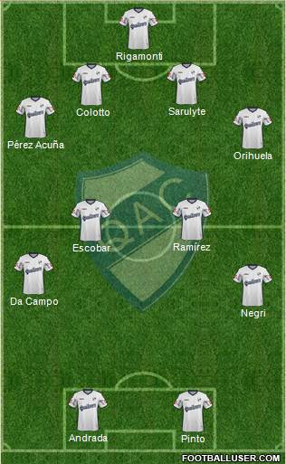 Quilmes 4-4-2 football formation