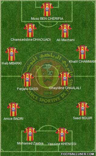 Espérance Sportive de Tunis 4-4-2 football formation