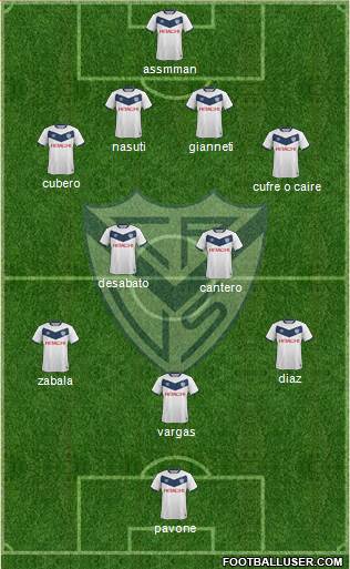 Vélez Sarsfield Formation 2016
