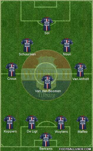 Willem II 4-5-1 football formation