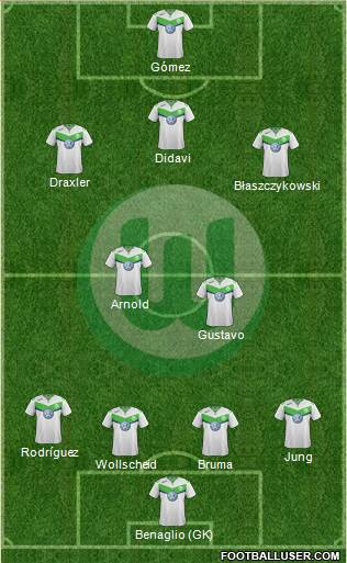 VfL Wolfsburg 3-5-1-1 football formation