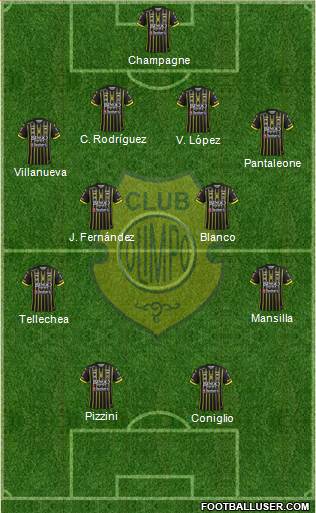 Olimpo de Bahía Blanca 4-4-2 football formation