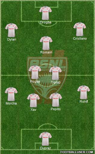 A.S. Nancy Lorraine 4-3-3 football formation