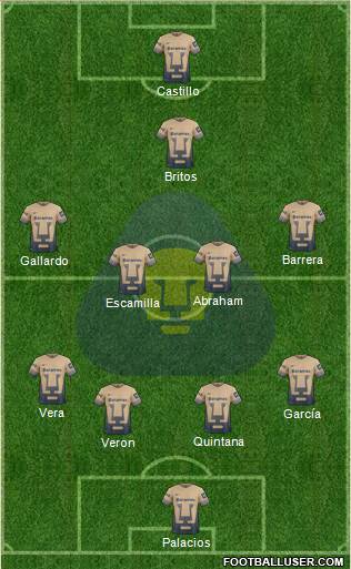 Club de Fútbol Universidad Formation 2016