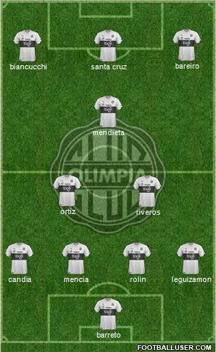 C Olimpia 4-2-3-1 football formation