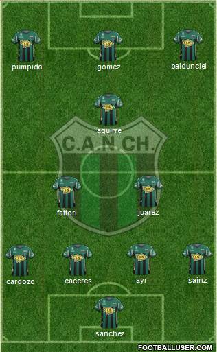 Nueva Chicago 4-2-2-2 football formation