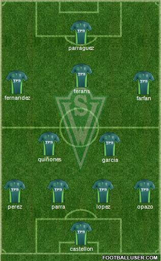 CD Santiago Wanderers S.A.D.P. 4-1-4-1 football formation