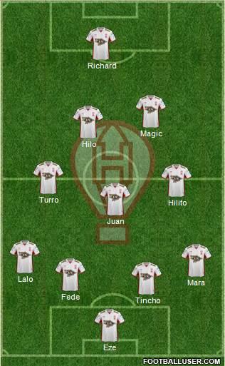 Huracán 4-3-2-1 football formation