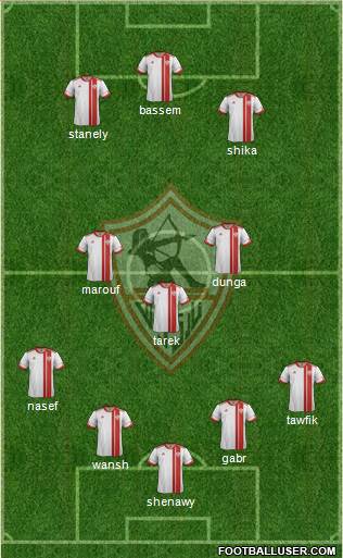 Zamalek Sporting Club Formation 2016