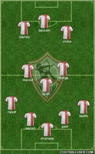 Zamalek Sporting Club 4-1-2-3 football formation