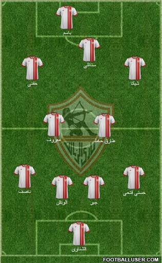 Zamalek Sporting Club 4-2-3-1 football formation