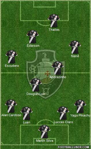 CR Vasco da Gama 4-1-3-2 football formation