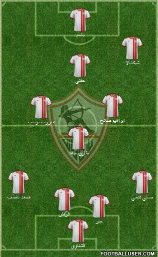 Zamalek Sporting Club 4-3-3 football formation