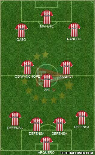 Estudiantes de La Plata 4-3-2-1 football formation