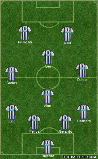 Newcastle United 4-1-3-2 football formation