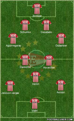 Estudiantes de La Plata 4-5-1 football formation