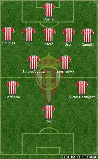 Real Sporting S.A.D. 5-4-1 football formation