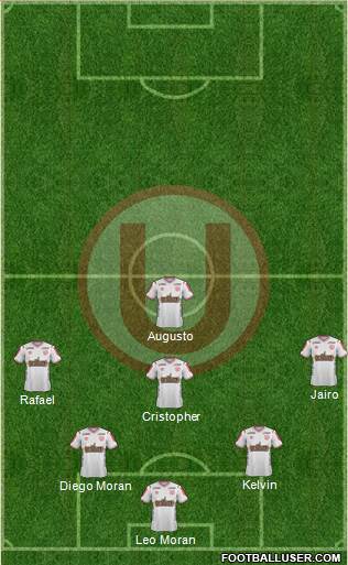 C Universitario D 3-4-1-2 football formation