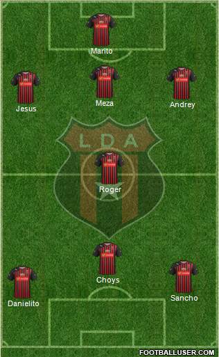 Liga Deportiva Alajuelense 5-4-1 football formation