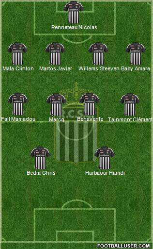 Sporting du Pays de Charleroi 4-4-2 football formation