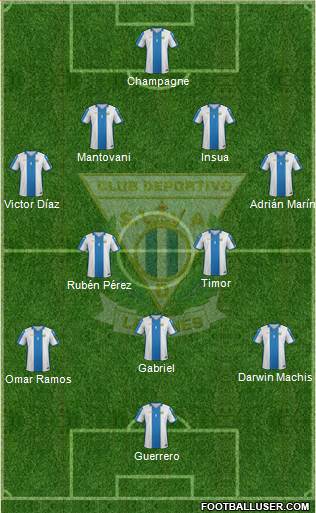 C.D. Leganés S.A.D. 4-5-1 football formation