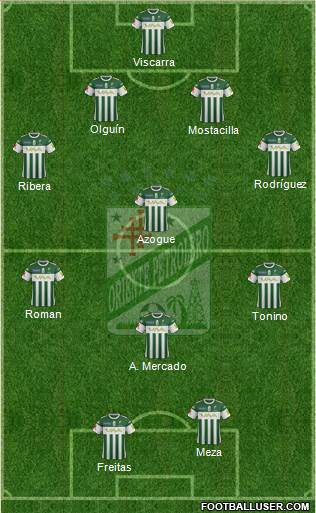 C Oriente Petrolero 4-1-3-2 football formation
