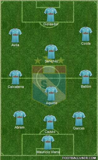 C Sporting Cristal S.A. 3-4-1-2 football formation