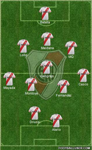 River Plate 3-5-2 football formation