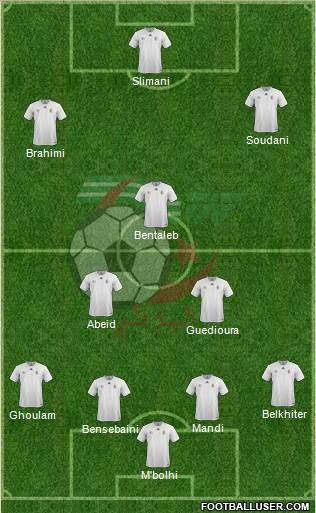 Algeria 4-2-3-1 football formation