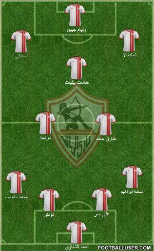 Zamalek Sporting Club 4-2-3-1 football formation