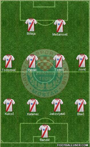 HSK Zrinjski Mostar football formation