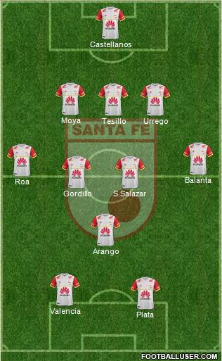 Santa Fe CD 3-4-1-2 football formation