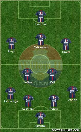 Willem II 4-5-1 football formation