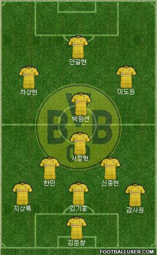 Borussia Dortmund 3-4-3 football formation