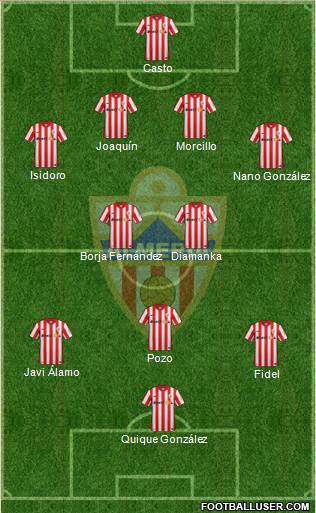 U.D. Almería S.A.D. 4-2-3-1 football formation