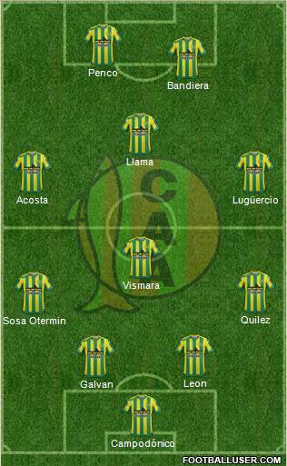 Aldosivi 4-3-1-2 football formation