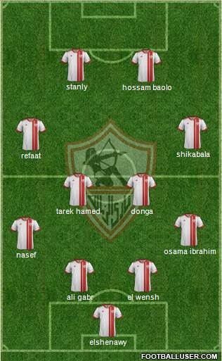 Zamalek Sporting Club 4-4-2 football formation