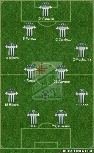 C Oriente Petrolero football formation